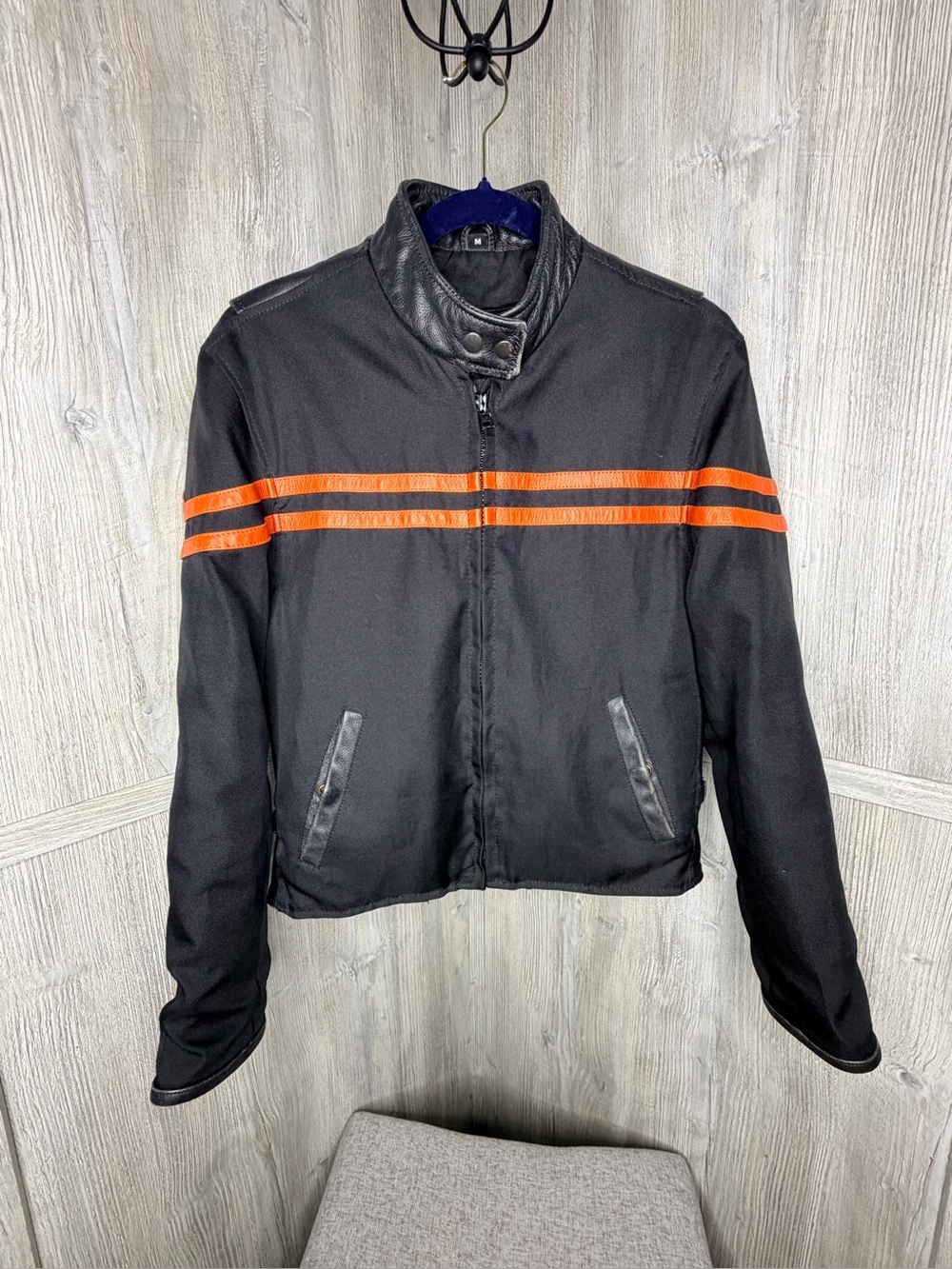 UNIK Moto Biker Jacket Leather Trim